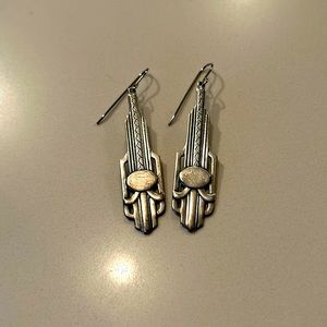 Vintage sterling silver earrings art deco style.